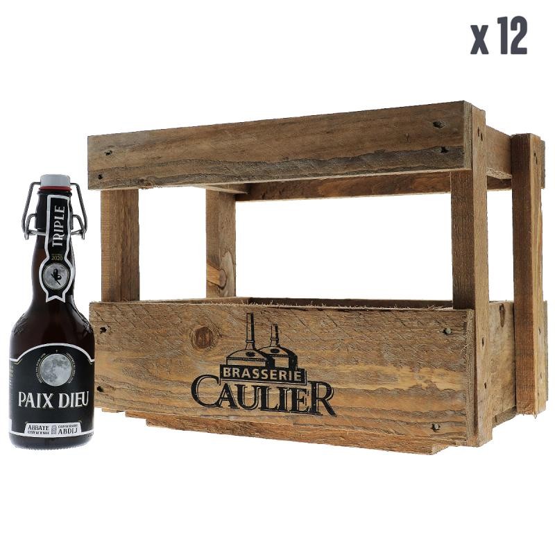 COFFRET BIERE - CAISSE EN BOIS + 12 BOUTEILLES PAIX DIEUX 33CL - Planète Drinks COFFRET BIERE - CAISSE EN BOIS + 12 BOUTEILLES PAIX DIEUX 33CL - Planète Drinks
